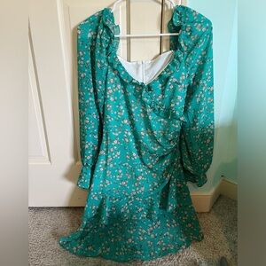 Green floral dress